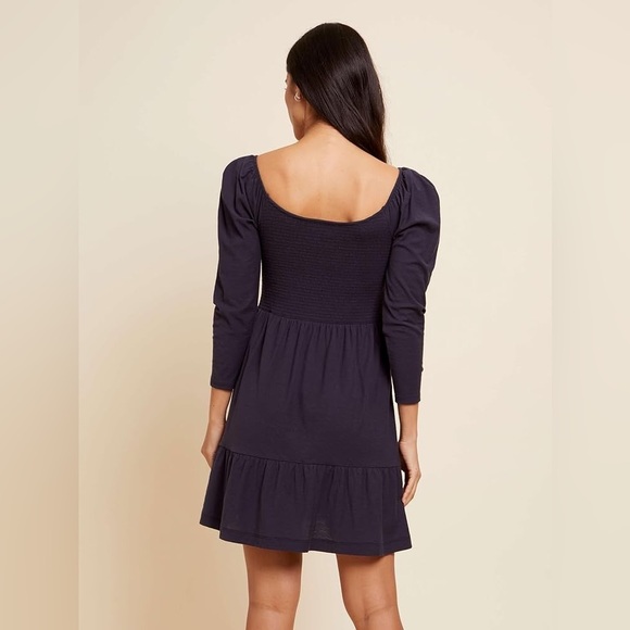 Nation LTD Noel Tiered Babydoll Mini Dress - Navy Blue - Size Medium - Picture 4 of 15